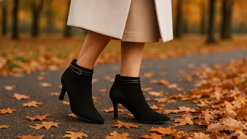 Scarpe per anziane con tacco basso e comfort memory foam