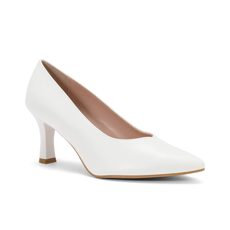 Grazia Sposa, décolleté da sposa in ecopelle liscia bianco, fatta a mano a Trani