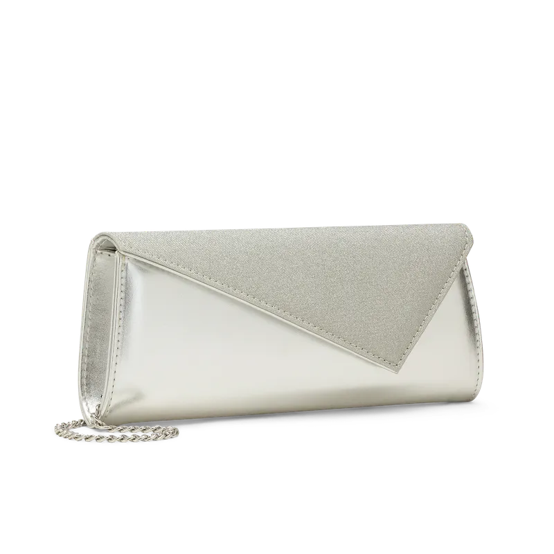 Lanterna Argento, clutch in laminato argento, fatta a mano a Trani