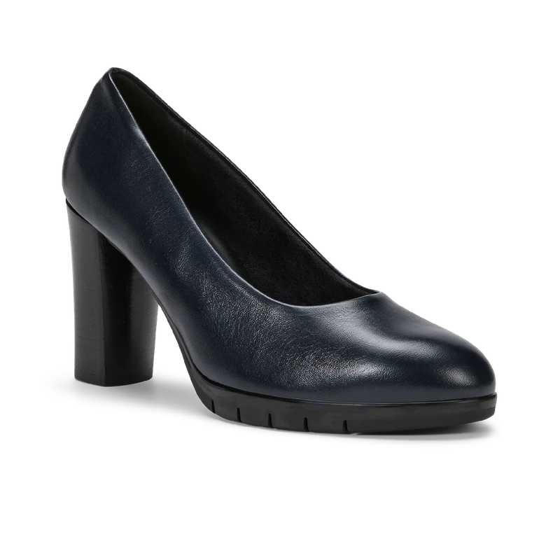 Monsonia in vera pelle, escarpin en cuir véritable bleu, fait main à Trani